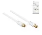 Preview: Coaxial antenna cable male to female, gold plated, quad shielded, white, length 5.00m, box